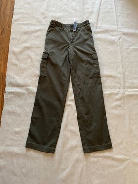 James Perse Cotton Straight-Leg Olive Green Cargo Pants Size 0 NWT